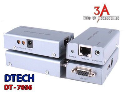 Bộ chuyển đổi VGA sang LAN 4 cổng 200M chât lượng cao DTECH DT-7036