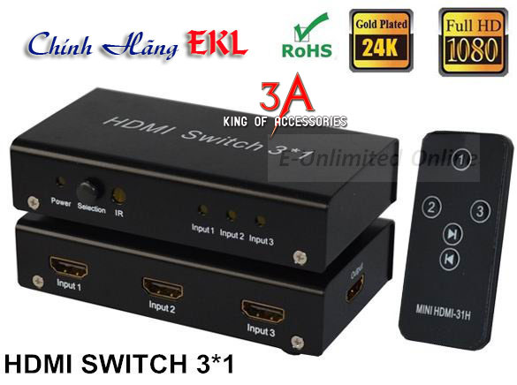 Bộ gộp cổng HDMI 3 vào 1 ra EKL tại Hà Nội