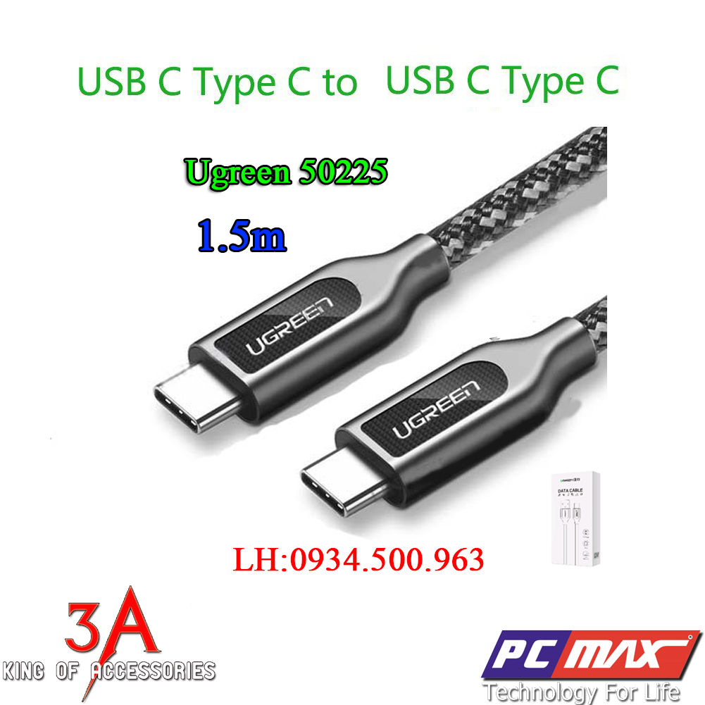 Dây cáp USB Type-C dài 1.5m cao cấp chính hãng Ugreen 50225