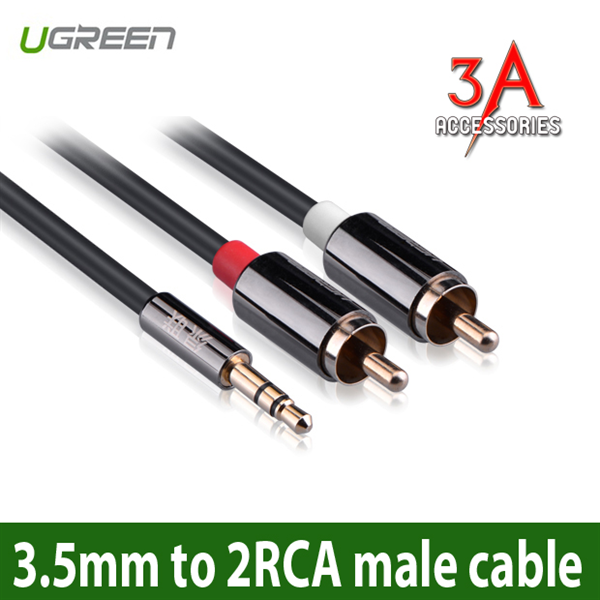 Кабель mini Jack 3.5 2 RCA 1.8 метра мини джек на рса медь