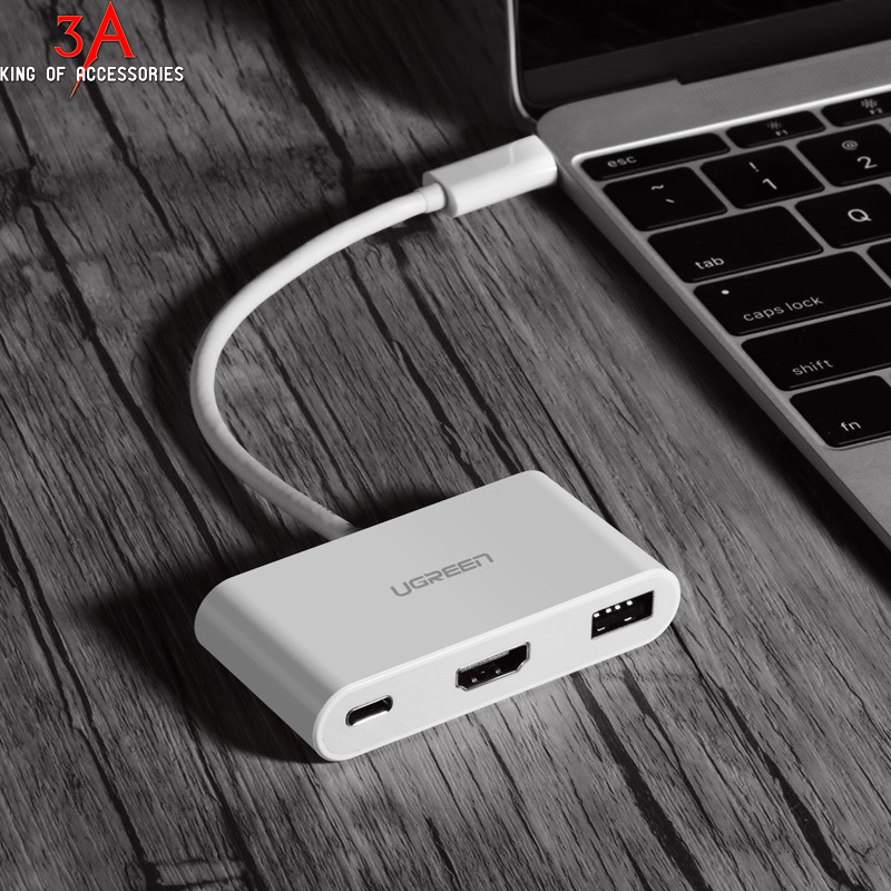 Cáp chuyển đổi USB type-C sang VGA, USB và USB type-C Ugreen 30376