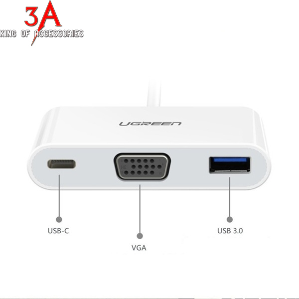 Cáp chuyển đổi USB type-C sang VGA, USB và USB type-C Ugreen 30376