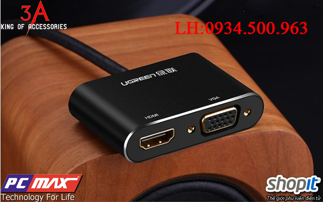  Cáp chuyển đổi Mini Displayport sang HDMI/VGA hỗ trợ 4K*2K chính hãng Ugreen 40365 