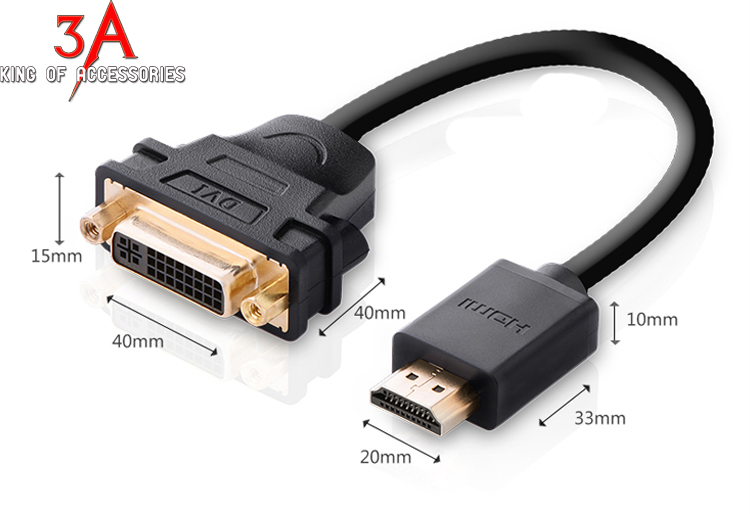 Cáp HDMI to DVI-D HDCP Dual Link 1.5m, 3m, 5m, 10m chính hãng