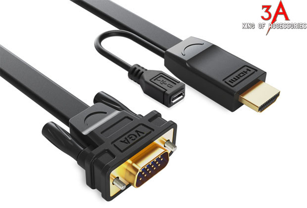 Cáp hdmi to vga có audio cho laptop sang máy chiếu giá rẻ tại Hà Nội