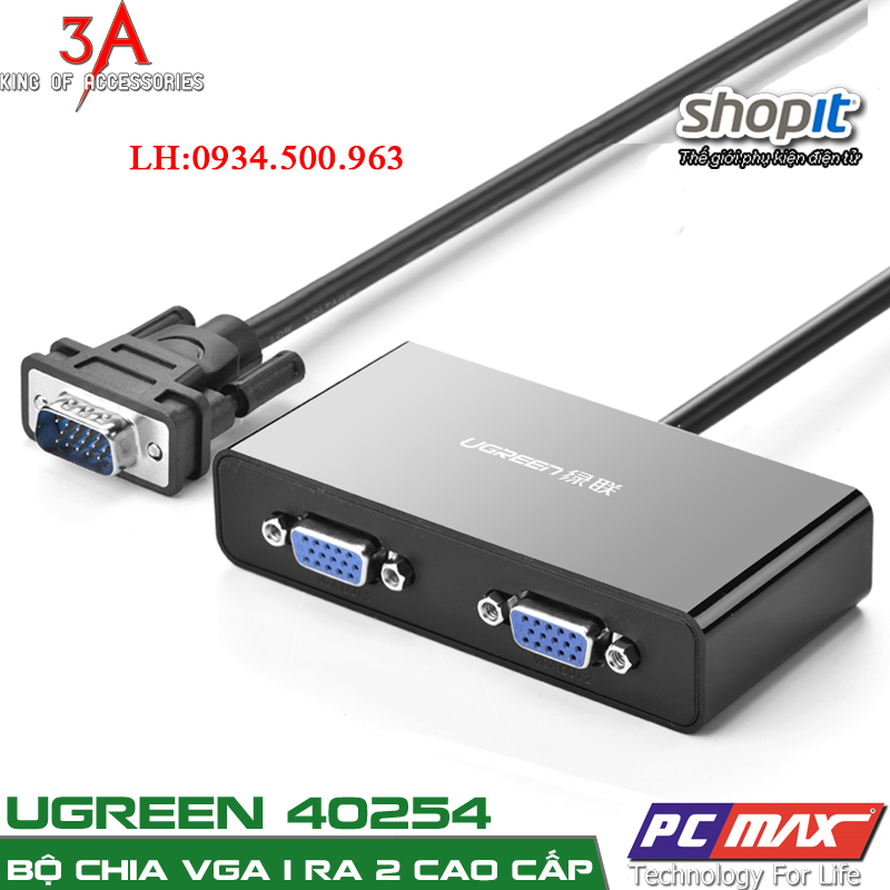 Bộ chia vga 1 vào 2 ra chính hãng Ugreen 40254 