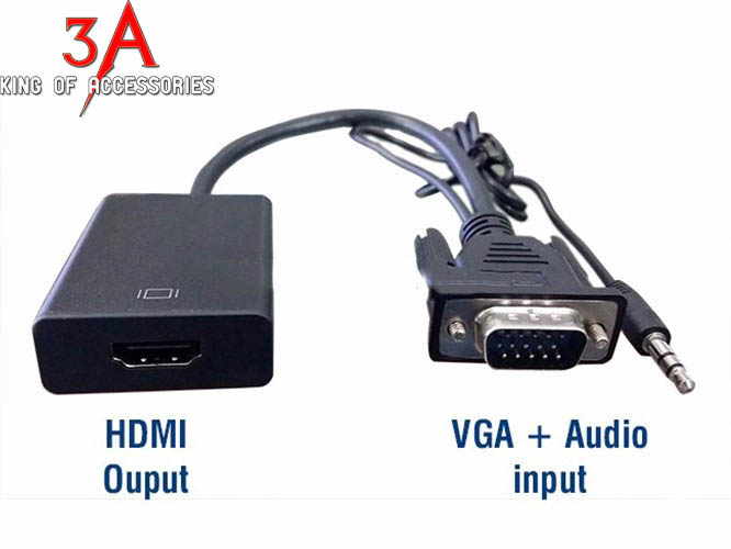 Cáp chuyển đổi vga to hdmi audio Full HD 1080p giá rẻ Hà Nội