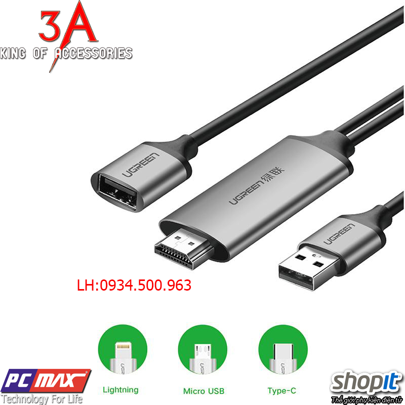  Cáp Chuyển Đổi USB to HDMI dài 1.5m chính hãng Ugreen 50291