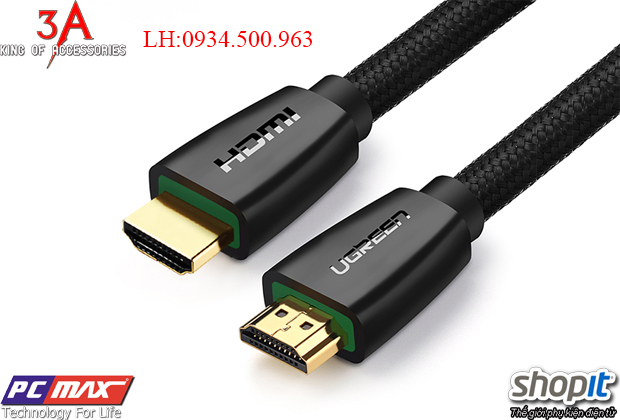 Cáp hdmi 2.0 dài 3m hỗ trợ 2k 4k cao cấp chính hãng Ugreen 50464