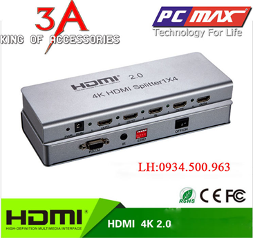 Bộ chia HDMI 1 ra 4 dtech chính hãng hỗ trợ 2k 4k chất lượng cao