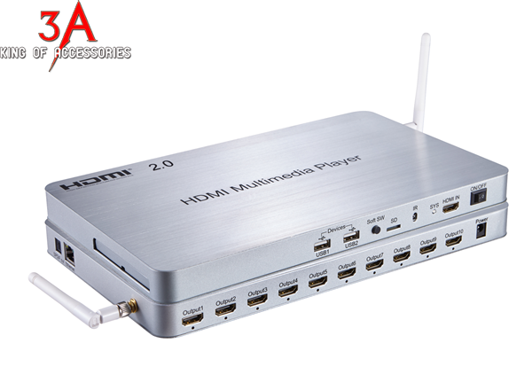 Bộ chia HDMI 1 ra 10 hỗ trợ android 4.4 chính hãng PCMAX PCM-SPMP- 110
