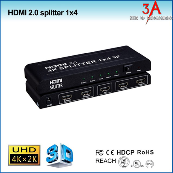 Bộ chia HDMI 1 ra 4 hỗ trợ 2k * 4k PCM-SP104-v2.0 chính hãng