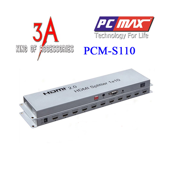 Bộ chia HDMI 1 vào 10 ra cao cấp  chính hãng PCMAX tại Hà nội PCM-S110