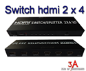 Switch Bộ chia HDMI 2 vào 4 ra chính hãng PCMAX PCM-204