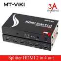 Bộ chia tín hiệu HDMI 2 cổng vào 4 cổng ra chính hãng MT-VIKI MT-HD2-4