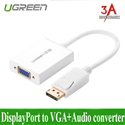 Cáp chuyển đổi Displayport sang VGA + audio chính hãng Ugreen DP106 20412