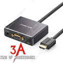 Cáp chuyển đổi HDMI to VGA Ugreen 40282 có audio cao cấp chính hãng