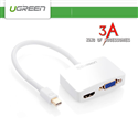 Cáp chuyển đổi mini Displayport to HDMI và VGA cao cấp chính hãng Ugreen 10427