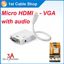 Cáp chuyển Micro HDMI Male to VGA Female + audio output Video Converter Adapter