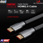 Cáp HDMI 2.0 dài 1m hỗ trợ 2k 4k vỏ bọc kẽm cao cấp chính hãng Unitek Y-C136RGY