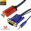 Cáp HDMI Ra VGA Có Audio 2m Mạ Vàng cao cấp