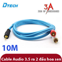 Cáp loa 3.5mm sang 2 đầu hoa sen chính hãng DTECH DT-6214