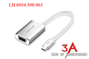 Dây cáp USB Type-C sang VGA cao cấp hỗ trợ 1080 Ugreen 40866