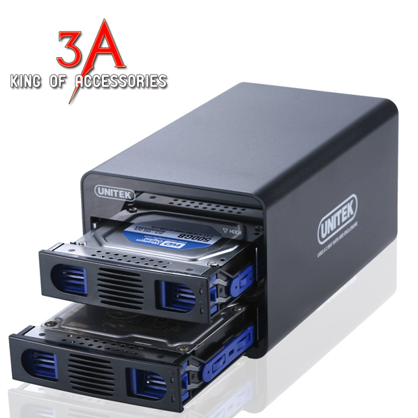 HDD 2 BAY Unitek Y-3355 USB3.0+eSATA / Dual SATA3 chính hãng