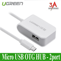 Micro USB 2.0 2 ports OTG hub - Cáp otg cho điện thoại Ugreen 20273