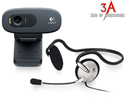 Webcam Logitech C270h với tai nghe âm thanh nổi